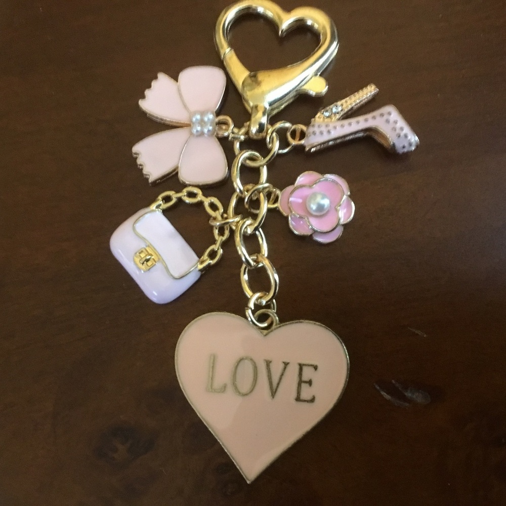 Bag/Keychain Charm Peach and Pink